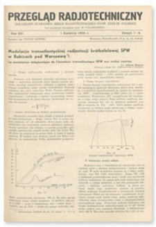Przegląd Radjotechniczny. Rok XIV, 1 Kwietnia 1936, Zeszyt 7-8