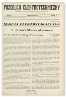 Przegląd Elektrotechniczny. Rok XIX, 15 Kwietnia 1937, Zeszyt 8