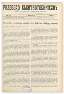 Przegląd Elektrotechniczny. Rok XIX, 1 Maja 1937, Zeszyt 9