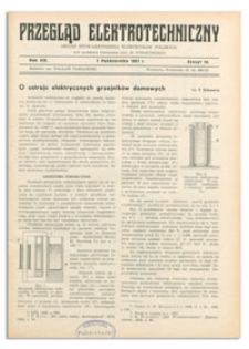 Przegląd Elektrotechniczny. Rok XIX, 1 Października 1937, Zeszyt 19