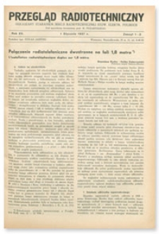 Przegląd Radjotechniczny. Rok XV, 1 Stycznia 1937, Zeszyt 1-2