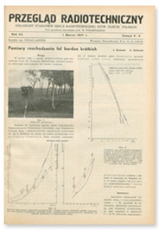 Przegląd Radjotechniczny. Rok XV, 1 Marca 1937, Zeszyt 5-6