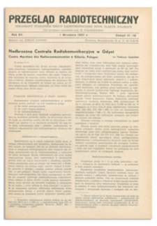 Przegląd Radjotechniczny. Rok XV, 1 Września 1937, Zeszyt 17-18
