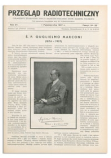 Przegląd Radjotechniczny. Rok XV, 1 Października 1937, Zeszyt 19-20