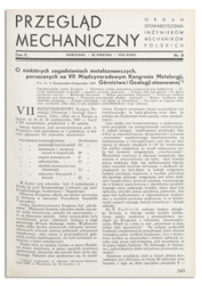 Przegląd Mechaniczny. Organ Stowarzyszenia Inżynierów Mechaników Polskich, T. 2, 25 kwietnia 1936, nr 8