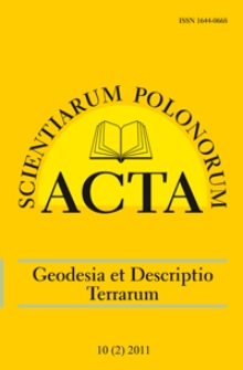 Acta Scientiarum Polonorum. Geodesia et Descriptio Terrarum 2, 2011