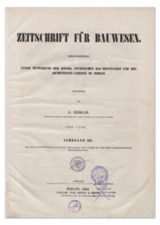 Zeitschrift für Bauwesen, Jr. XIV, 1864, H. 1-2