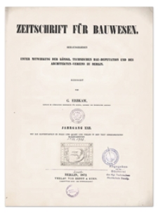 Zeitschrift für Bauwesen, Jr. XXII, 1872, H. 8-10