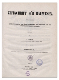 Zeitschrift für Bauwesen, Jr. XIX, 1869, H. 8-10