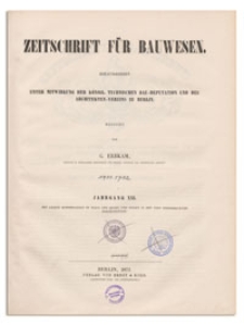 Zeitschrift für Bauwesen, Jr. XXI, 1871, H. 4-7