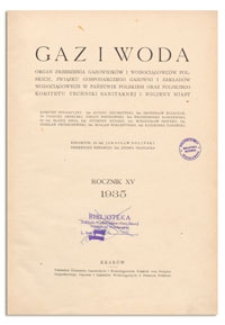 Gaz i Woda. R. XV, styczeń 1935, Nr 1