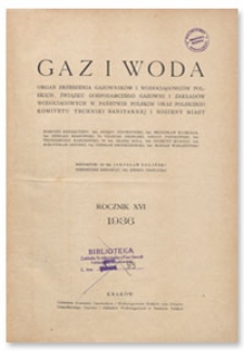 Gaz i Woda. R. XVI, styczeń 1936, Nr 1