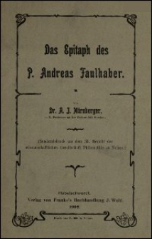 Das Epitaph des P. Andreas Faulhaber