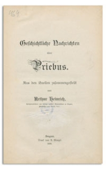 Geschichtlicher Nachrichten &uuml;ber Priebus