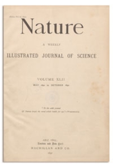 Nature : a Weekly Illustrated Journal of Science. Volume 42, 1890 May 29, [No. 1074]