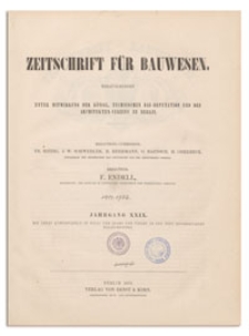 Zeitschrift für Bauwesen, Jr. XXIX, 1879, H. 1-3
