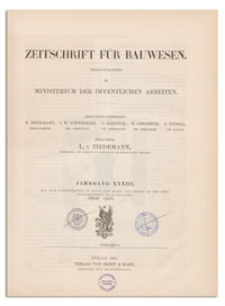 Zeitschrift für Bauwesen, Jr. XXXIII, 1883, H. 4-6