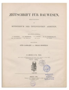 Zeitschrift für Bauwesen, Jr. XLI, 1891, H. 7-9