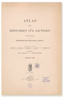 Atlas zur Zeitschrift für Bauwesen, Jr. XLII, 1892