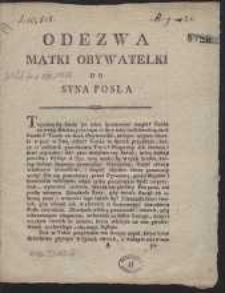 Odezwa Matki Obywatelki Do Syna Posła