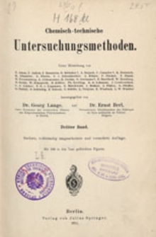 Chemisch-technische Untersuchungsmethoden. Bd. 3