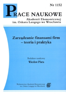 Prace Naukowe Akademii Ekonomicznej im. Oskara Langego we Wrocławiu, 2007, Nr 1152