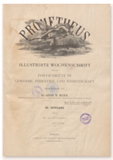 Prometheus : Illustrirte Wochenschrift über die Fortschritte in Gewerbe, Industrie und Wissenschaft. 15. Jahrgang, 1903, Nr 730