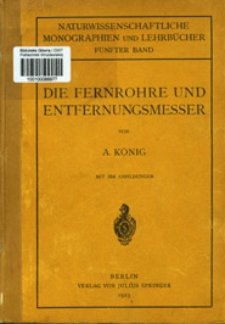 Die Fernrohre und Entfernungsmesser