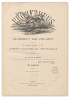 Prometheus : Illustrierte Wochenschrift über die Fortschritte in Gewerbe, Industrie und Wissenschaft. 21. Jahrgang, 1909, Nr 1044