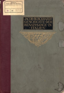 Geschichte der Renaissance in Italien. - 6., unveränd. Aufl.
