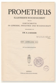 Prometheus : Illustrierte Wochenschrift über die Fortschritte in Gewerbe, Industrie und Wissenschaft. 26. Jahrgang, 1914, Nr 1301