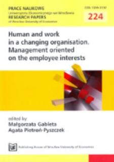 The indications of subjectivity of an employee in the changing organisation