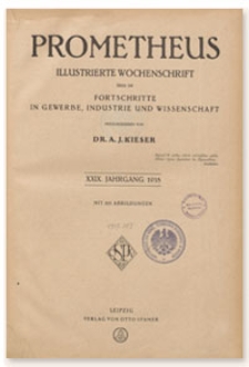 Prometheus : Illustrierte Wochenschrift über die Fortschritte in Gewerbe, Industrie und Wissenschaft. 29. Jahrgang, 1918, Nr 1508