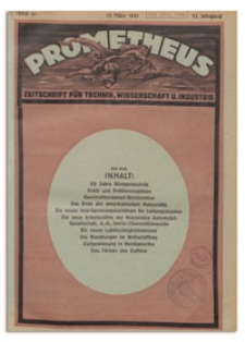Prometheus : Zeitschrift für Technik, Wissenschaft und Industrie. 32 Jahrgang, 1920, Heft 1