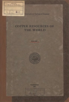 Copper resources of the world : XVI International Geological Congres. Vol. 1