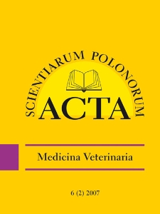 Acta Scientiarum Polonorum. Medicina Veterinaria 2, 2007