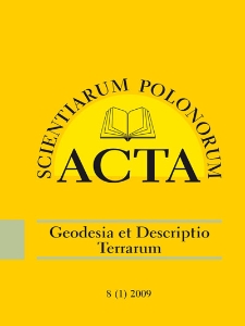 Acta Scientiarum Polonorum. Geodesia et Descriptio Terrarum 1, 2009