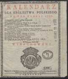 Kalendarz Dla Królestwa Polskiego Na Rok Pański 1787 […]