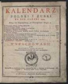 Kalendarz Polski i Ruski Na Rok Pański 1794 […]