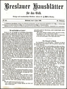 Breslauer Hausblätter für das Volk. Jg. 4, Nr. 45 (1866)
