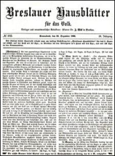 Breslauer Hausblätter für das Volk. Jg. 4, Nr. 102 (1866) + Beilage