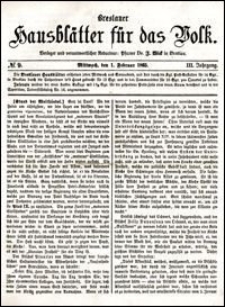 Breslauer Hausblätter für das Volk. Jg. 3, Nr. 9 (1865)