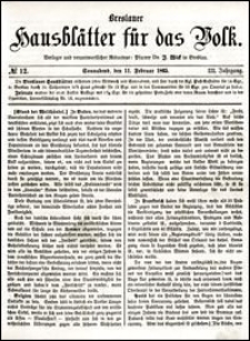 Breslauer Hausblätter für das Volk. Jg. 3, Nr. 12 (1865)