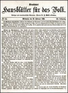 Breslauer Hausblätter für das Volk. Jg. 3, Nr. 15 (1865)