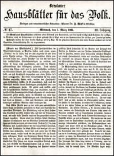 Breslauer Hausblätter für das Volk. Jg. 3, Nr. 17 (1865)