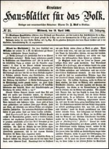 Breslauer Hausblätter für das Volk. Jg. 3, Nr. 31 (1865)