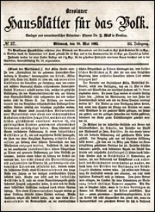 Breslauer Hausblätter für das Volk. Jg. 3, Nr. 37 (1865)