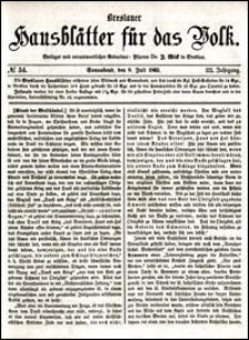 Breslauer Hausblätter für das Volk. Jg. 3, Nr. 54 (1865)
