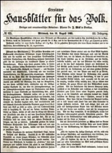 Breslauer Hausblätter für das Volk. Jg. 3. Nr. 65 (1865)