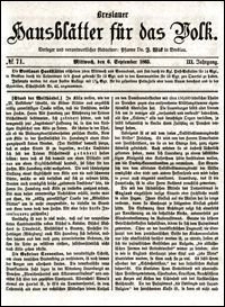 Breslauer Hausblätter für das Volk. Jg. 3, Nr. 71 (1865)